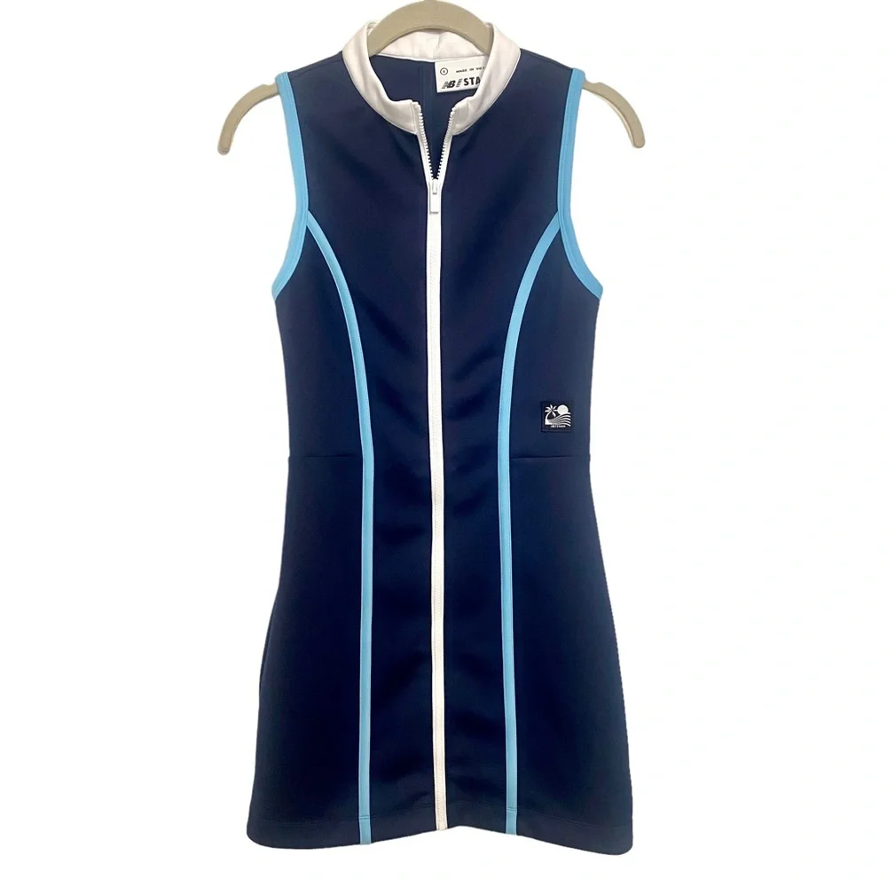 New Balance x STAUD Neoprene Dress Sz S Navy - Picture 3 of 12